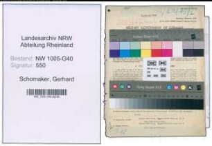 Entnazifizierung Gerhard Schomaker , geb. 14.11.1903 (Justizsekretaer)