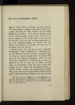 Aus einem unvergeßlichen Buche