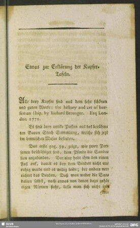 Etwas zur Erklärung der Kupfer-Tafeln