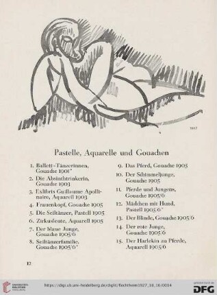 Pastelle, Aquarelle und Gouachen (Nr. 1-51)