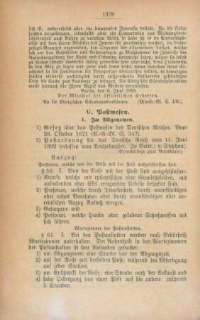 G. Postwesen