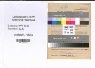 Entnazifizierung Alfons Wallstein , geb. 03.09.1892 (Angestellter)