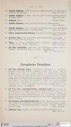 Europäische Porzellane (Nr. 85 - 119)