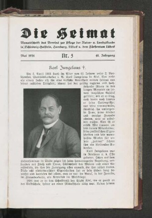 Mai 1931, Nr. 5, 41. Jahrgang