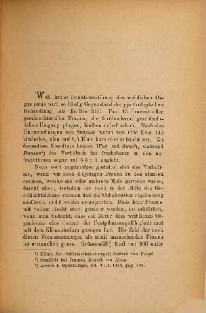 Ueber die Sterilität des Weibes