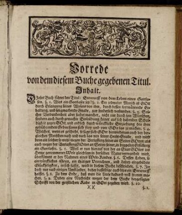 Vorrede vor dem diesem Buche gegebenen Titul.