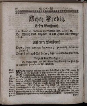 Achte Predig – Letzte, und Schluß-Predig
