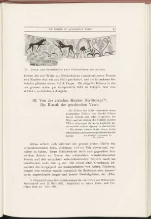 III. Von den attischen Reiches Herrlichkeit: Die Klassik der griechischen Vasen.