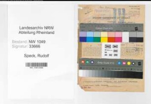 Entnazifizierung Rudolf Speck , geb. 14.07.1907 (Bauingenieur)