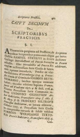 Caput Decimum De Scriptoribus Practicis