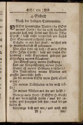 4. Gebett Nach der heiligen Communion