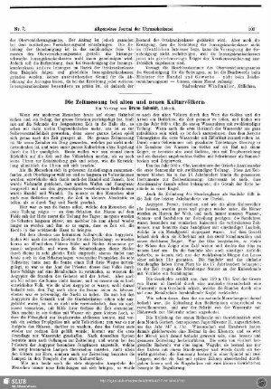 Die Zeitmessung bei alten und neuen Kulturvölkern