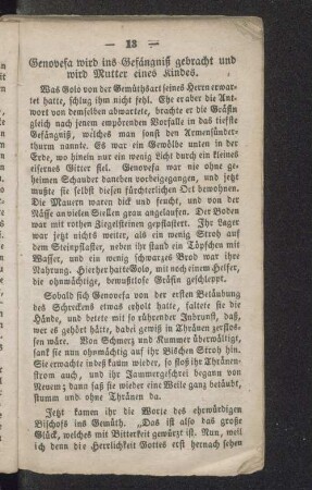Genovefa wird ins Gefängniß gebracht und wird Mutter eines Kindes.
