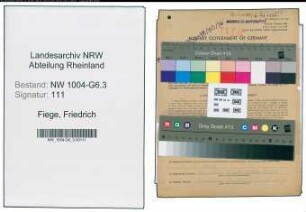 Entnazifizierung Friedrich Fiege , geb. 06.05.1895 (Arbeiter)
