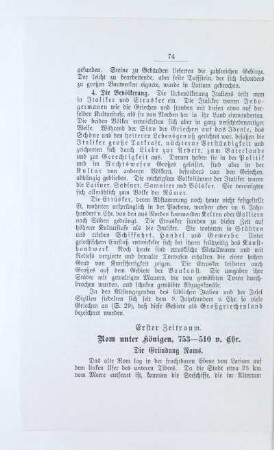 Erster Zeitraum. Rom unter Königen, 753 - 510 v. Chr.