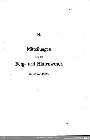 Mitteilungen über das Berg- und Hüttenwesen. Bergbau