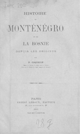 Histoire du Monténégro et de la Bosnie depuis les origines