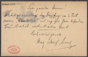 Brief an B. Schott's Söhne : 08.10.1898