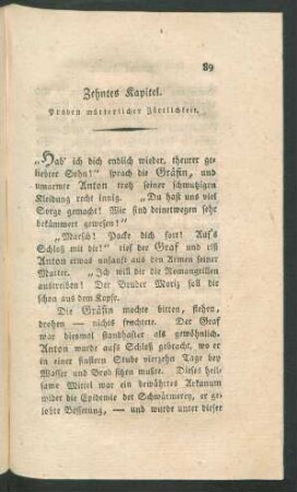 Zehntes Kapitel. Proben mütterlicher Zärtlichkeit.
