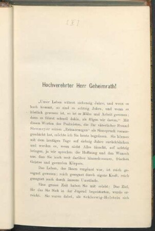 Hochverehrter Herr Geheimrath!