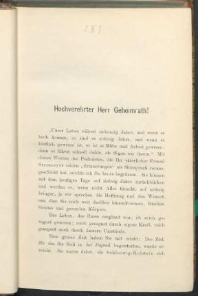 Hochverehrter Herr Geheimrath!