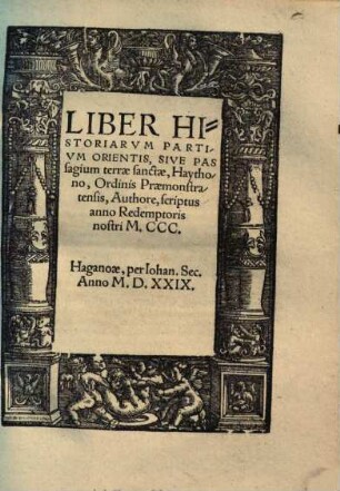 Liber Historiarvm Partivm Orientis, Sive Passagium terrae sanctae