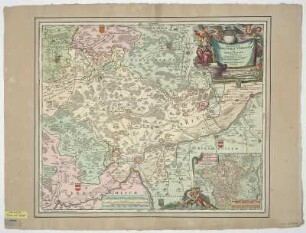 Gebietskarte von Ulm, 1:100 000, Radierung, um 1709