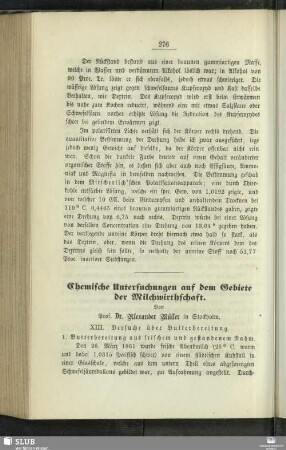 Chemische Untersuchungen auf dem Gebiete der Milchwirthsschaft : XIII.