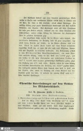 Chemische Untersuchungen auf dem Gebiete der Milchwirthsschaft : XIII.