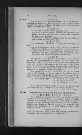 Nr. 90 Konsularvertrag zwischen dem Deutschen Reich und Serbien. vom 6. Januar 1883