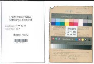 Entnazifizierung Franz Imping , geb. 25.01.1911 (Metzger)