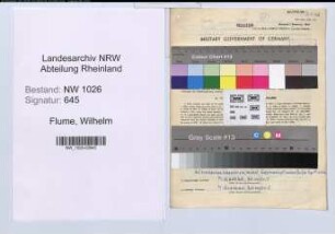 Entnazifizierung Wilhelm Flume , geb. 08.01.1876 (Konrektor)