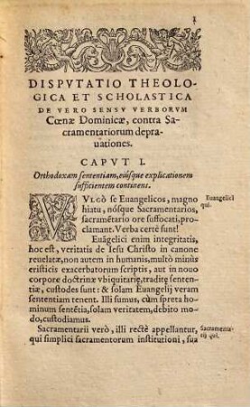 De Vero Sensv Verborvm Coenae Dominicae, Theologica Et Scholastica Dispvtatio : Contra Valentini Schachtii Professoris Rostochiensis declarationem, & alias sacramentariorum depravationes ...