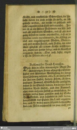 XI. Balsamische Brust-Tropffen