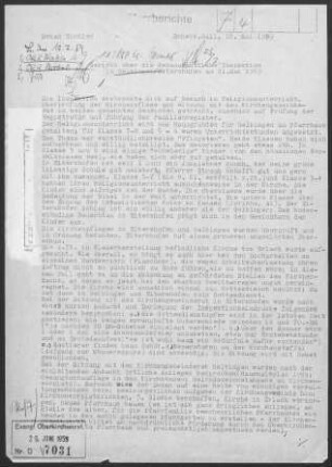 Gelbingen-Eltershofen: Inspektionsbericht 1959