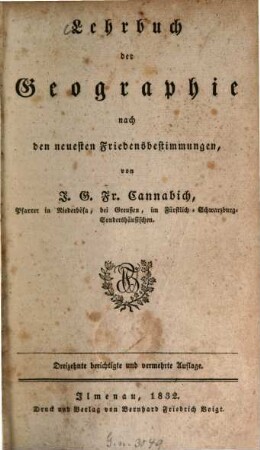 Lehrbuch der Geographie : nach den neuesten Friedensbestimmungen