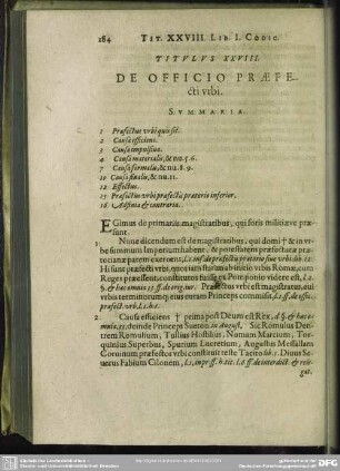 Titulus XXVIII. De Officio Praefecti verbi