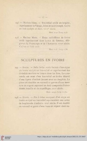 Sculpture en Ivoire (Nr. 297 - 370)