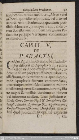 Caput V. De Paralysi