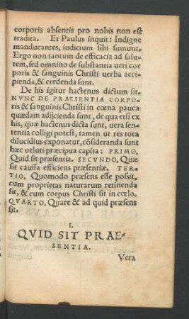 [De Praesentia Christi In Coena.]