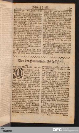 Von der Himmelfahrt JEsu CHristi.