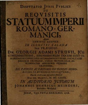 De requisitis statuum Imperii Romano-Germanici