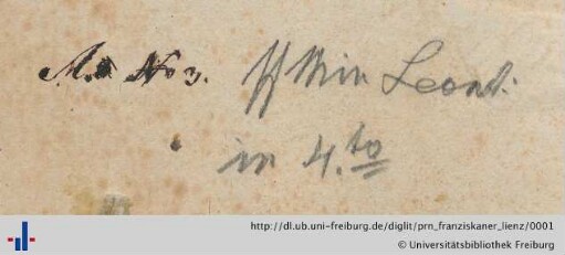 [Provenienz]: Franziskanerkloster <Lienz>