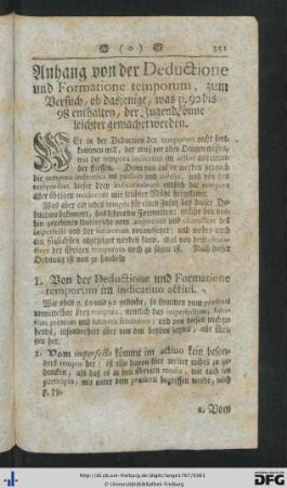 Anhang von der Deductione und Formatione temporum.