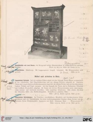 Möbel und Arbeiten in Holz (Nr. 150-157)