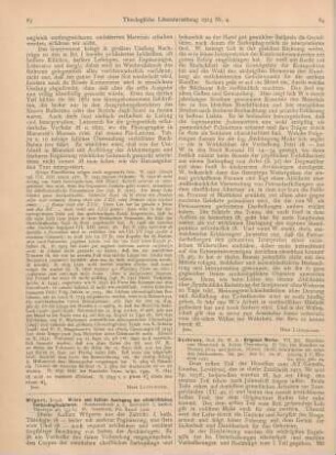 84-85 [Rezension] Baehrens, W. A. (Hrsg.), Origenes Werke. VII. Bd.: Homilien zum Hexateuch in Rufins Übersetzung. 2. Teil: Die Homilien zu Numeri, Josua und Judices