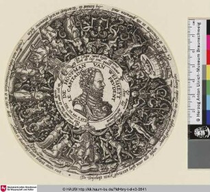 De hoopman van weisheyt, le capitaine prudent [Ornamentmedaillon mit der Personifikation der Vorsicht; (William I of Orange)]