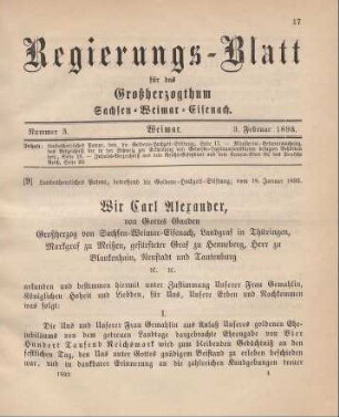 9. Landesherrliches Patent, betreffend die Goldene Hochzeit-Stiftung