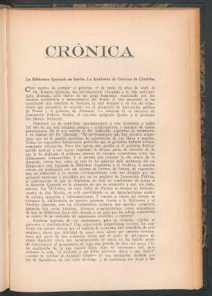 La Biblioteca Quesada en Berlín. La Academia de Ciencias de Córdoba.