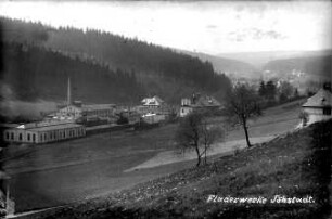 Fladerwerk in Jöhstadt und Pleil/Sorgenthal : Gebäude im Hintergrund sind bereits auf böhm. Seite